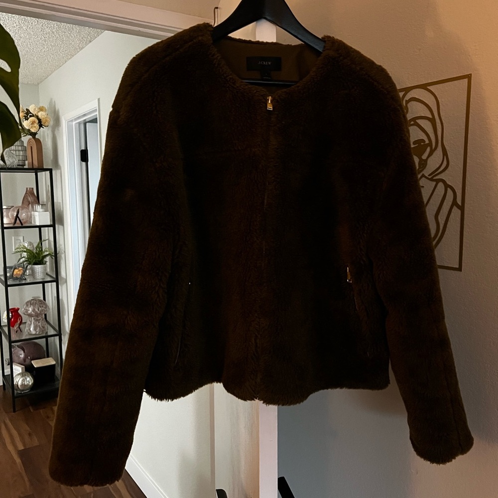 J. Crew Army Green Teddy Jacket